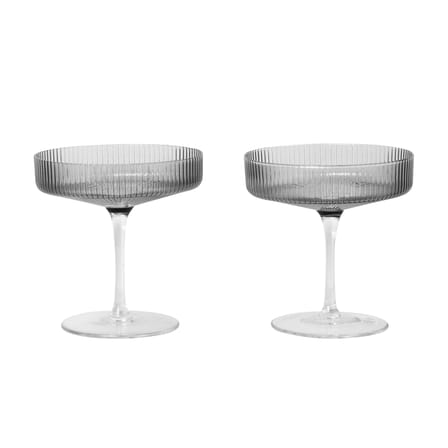 Set de 2 coupes à champagne Ripple / Verre strié - Ferm Living