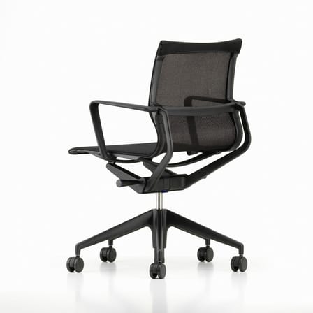 Fauteuil à roulettes Physix tissu noir / Tissu résille - Vitra