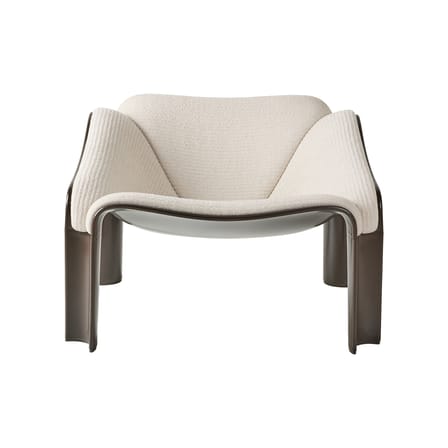 Fauteuil rembourré F300 tissu blanc / Pierre Paulin, réédition 1966 - Gubi