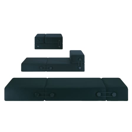 Chauffeuse convertible Trix tissu noir / Lit d'appoint - Kartell