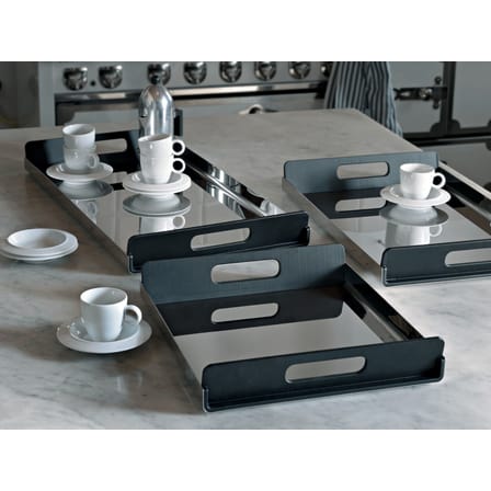 Plateau Vassily métal noir / Acier - 45 x 30 cm - Alessi