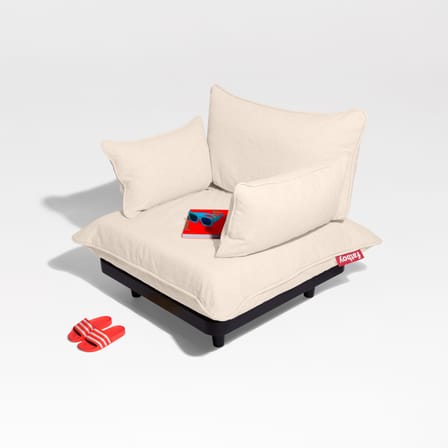Poltrona imbottita Paletti Lounge tessuto beige - Fatboy