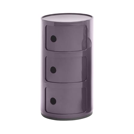 Rangement Componibili violet / 3 tiroirs - H 58 cm - Anna Castelli Ferrieri, 1968 - Kartell