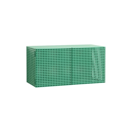 Rangement mural Perforated Cabinet Small métal vert / L 89 x P 40 x H 45 cm - Hay