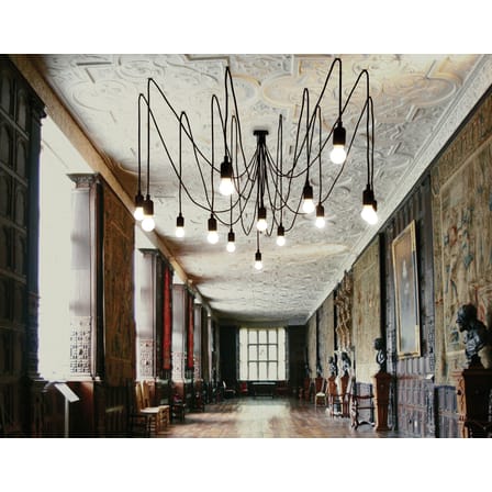 Suspension Maman Dimmable plastique noir / 14 ampoules LED incluses - Compatible variateur - Seletti