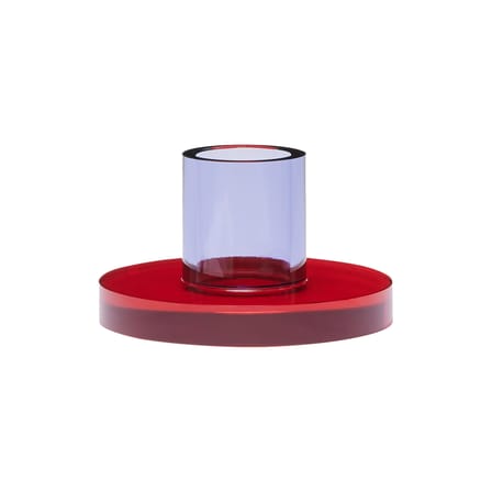 Bougeoir Astra Small verre rouge - HÜBSCH