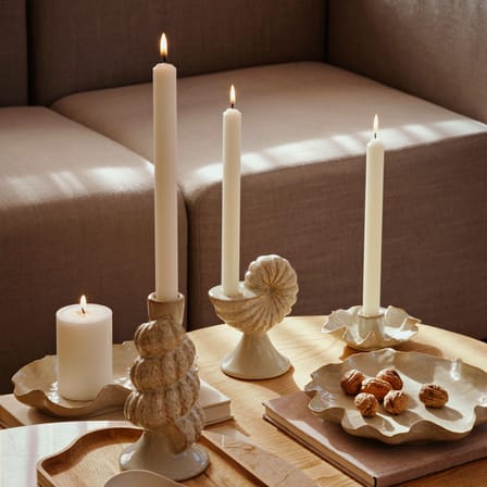 Bougeoir Shelly céramique beige - BROSTE COPENHAGEN