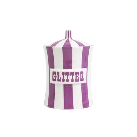 Vice - GLITTER Box ceramic purple / Porcelain - Ø 10 x H 15 cm - Jonathan Adler