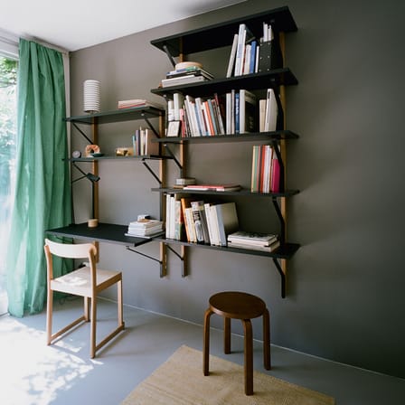 Bureau mural Kaari bois noir / L 100 x H 142 x P 55/35 cm - Bouroullec, 2015 - ARTEK