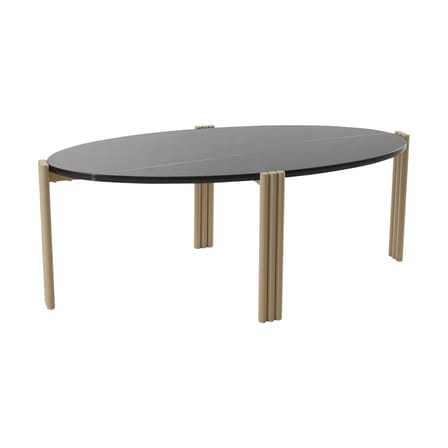 Couchtisch Tribus schwarz / Marmor - 92 x 47 x H 35 cm - AYTM