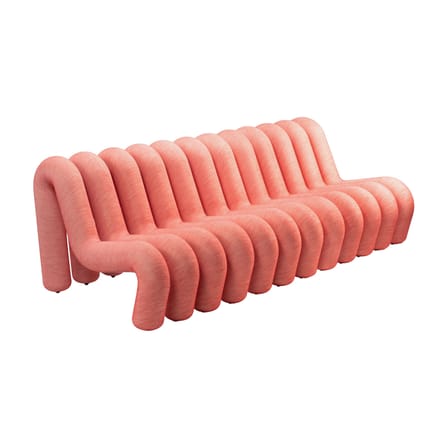 Canapé droit Extra Bold Sofa / 3 places - L 224 cm (12 tubes) - Moustache