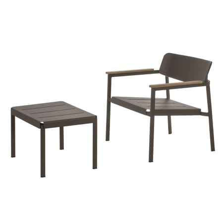 Fauteuil bas Shine métal beige - Emu