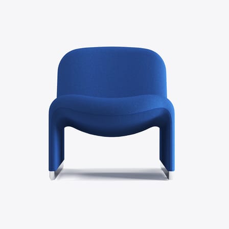 Fauteuil rembourré Alky tissu bleu / Giancarlo Piretti, 1970 - ANONIMA CASTELLI