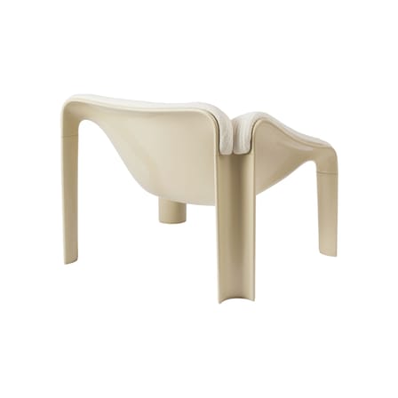 Fauteuil rembourré F300 tissu blanc / Pierre Paulin, réédition 1965 - Gubi