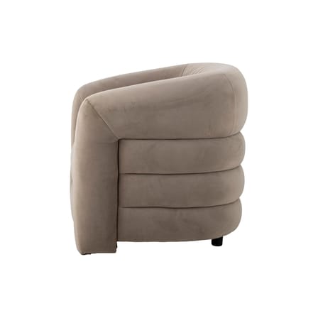 Fauteuil rembourré Joel gris / Velours - Bloomingville