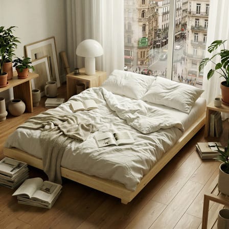 Lit 1 place Dock bois naturel / Pour matelas 120 x 200 cm - KARUP