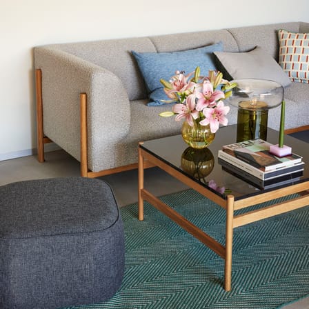 Sofa Moment Large textil grau / B 257 cm - Schlingenpol Stoff - HÜBSCH