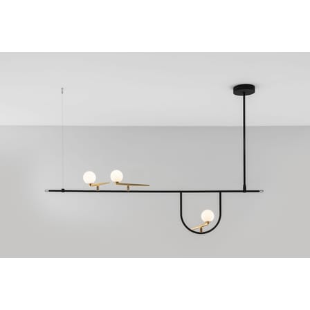 Yanzi SC1 Pendant metal glass black / LED - L 156 x H 61 cm - Artemide