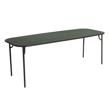 rechteckiger Tisch Week-End metall grün / 220 x 85 cm - Aluminium - Petite Friture