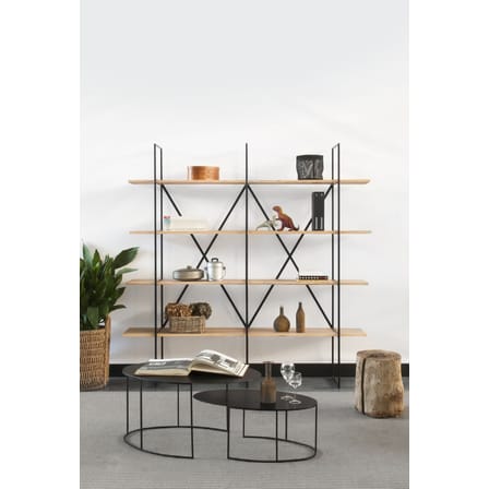 Table basse Slim Irony Ovale métal noir / 86 x 54 cm H 42 cm - Zeus