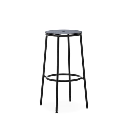 Tabouret de bar Circa métal noir / H 75 cm - Aluminium / Seconde vie - Normann Copenhagen