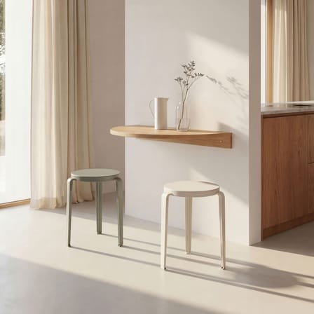 Tabouret empilable Lou Chroma bois vert / Bois éco-certifié - TIPTOE
