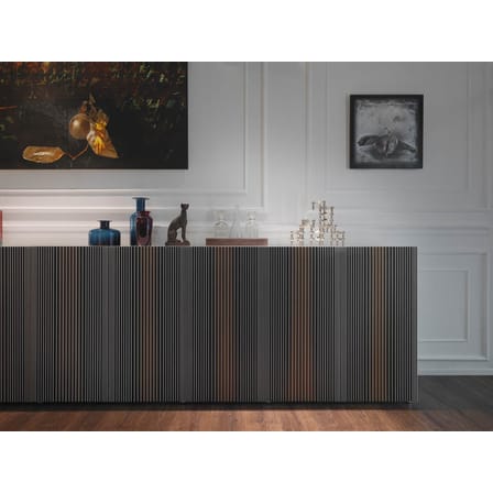 Buffet Carlos bois multicolore marron / 5 portes avec pieds - L 240 x H 114 cm / Seconde vie - Horm