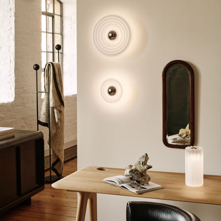 Applique d'esterno Press Large Surface vetro bianco / LED - Ø 35 cm - Tom Dixon