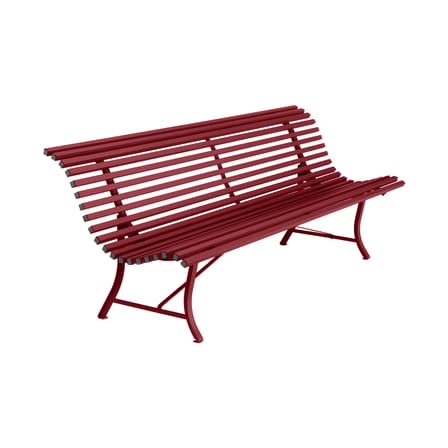 Banc avec dossier Louisiane métal rouge / L 200 cm - Métal - Fermob