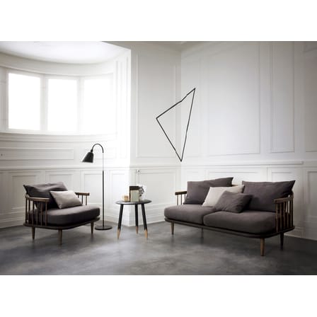 Canapé droit FLY tissu gris bois naturel / 2 places - L 162 cm - &tradition
