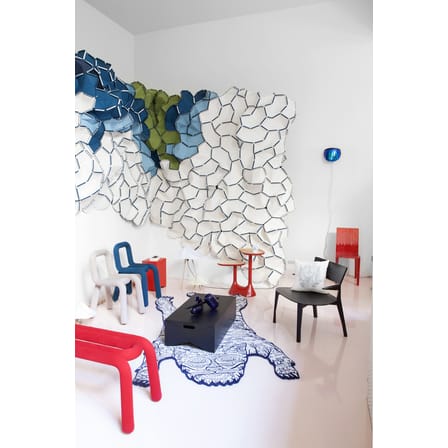 Chaise rembourrée Bold Sparkling tissu rouge / pailleté - Moustache