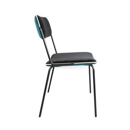 Chaise rembourrée Double jeu tissu bleu noir / Velours - Maison Sarah Lavoine
