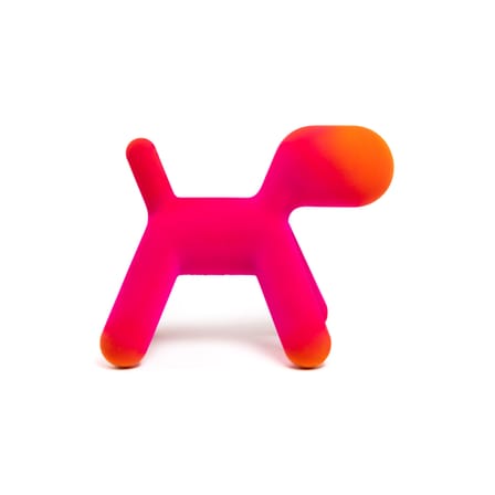 Décoration Puppy Small Floqué rose / Effet velours - L 42 cm - Eero Aarnio, 2003 - Magis