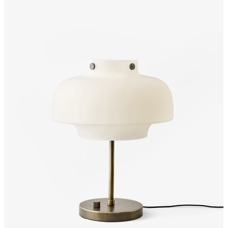 Lampe de table Copenhague SC13 LED verre blanc marron métal / Ø 33 cm - &tradition