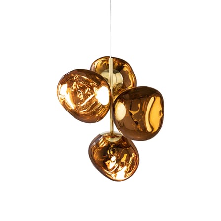 Melt Chandelier Mini Pendant plastic material gold / LED / Ø 54 x H 63 cm / Metallised polycarbonate (color change) - Tom Dixon