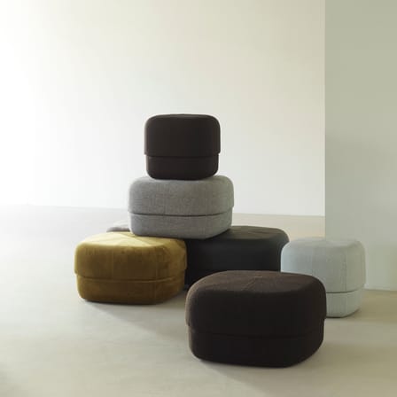 Pouf Circus Large tessuto grigio / Tessuto a tinta unita - Ø 65 cm - Normann Copenhagen
