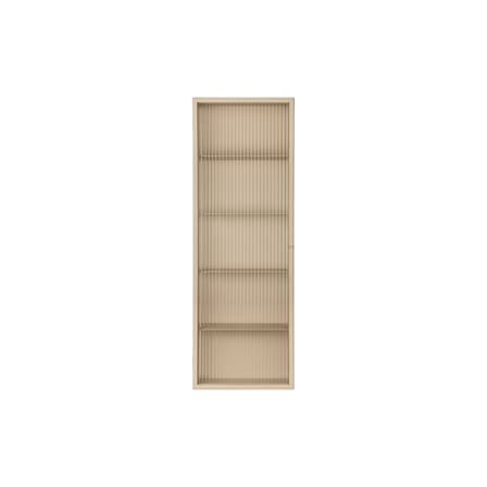 Rangement mural Haze métal beige / L 35 x H 100 cm - Verre cannelé - Ferm Living