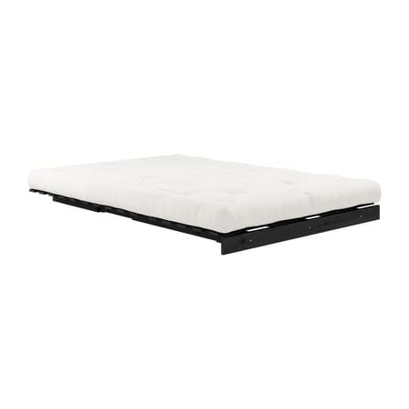 Schlafcouch Roots holz weiß / B 140 cm - 3 Positionen / Schwarze Struktur - KARUP