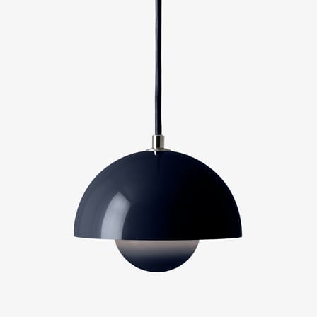 Suspension Flowerpot VP10 métal bleu / Ø16 cm - By Verner Panton, 1968 - &tradition