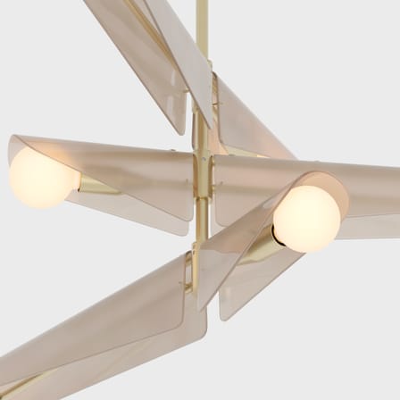 Suspension Sycamore verre rose / 3 niveaux - L 140 cm - TALA