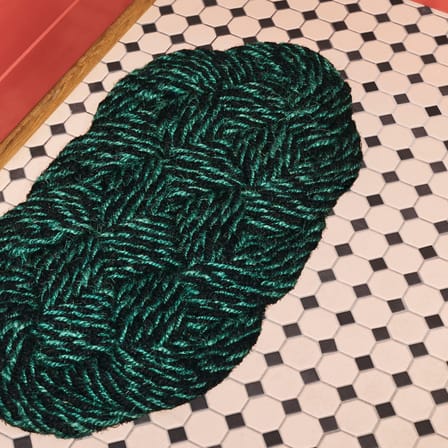 Paillasson Swirl Coco vert / 40 x 80 cm - Hay