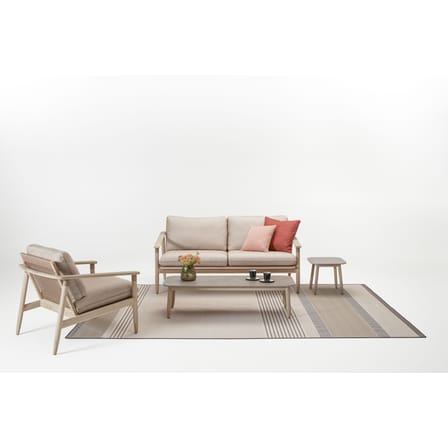 Table d'appoint David céramique gris bois naturel / teck vieilli - 41 x 41 cm - Vincent Sheppard