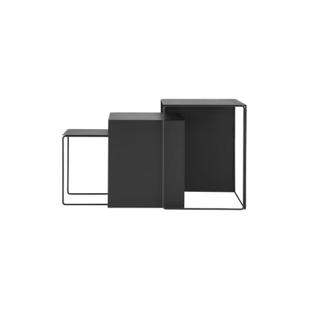 Set de 3 tables gigognes Cluster métal noir - Ferm Living