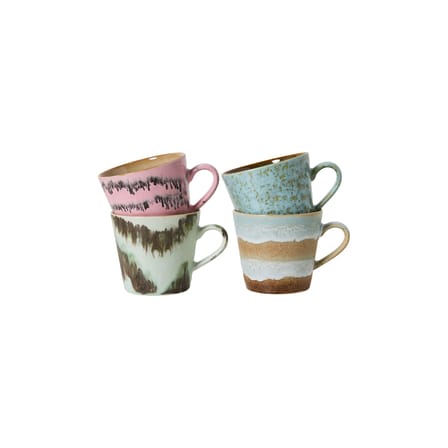 Tasse à cappuccino 70s ceramics céramique multicolore / Set de 4 - 33 cl - HK LIVING