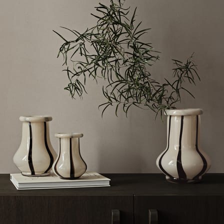 Vase Riban Medium verre beige / Ø 14 x H 19 cm - Fait main - Ferm Living
