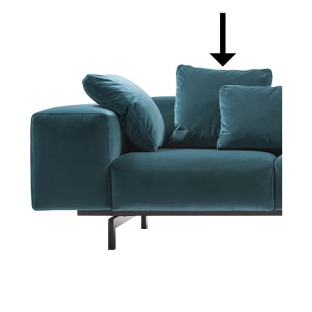 Accessoire  tissu bleu / Coussin pour canapé Largo - Velours - 48 x 48 cm - Kartell