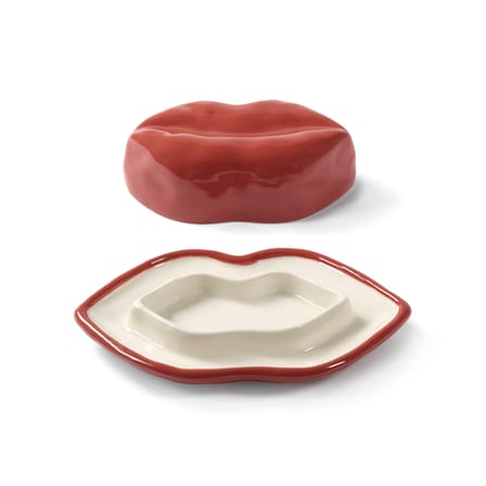 Beurrier Lips céramique rouge / Petit plat avec couvercle - Serax