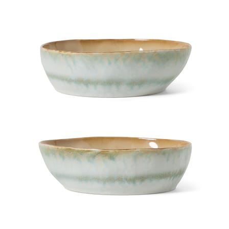 Assiette creuse 70s ceramics céramique vert / Bol à pâtes - Set de 2 / Ø 18.7 x H 5,2 cm - HK LIVING