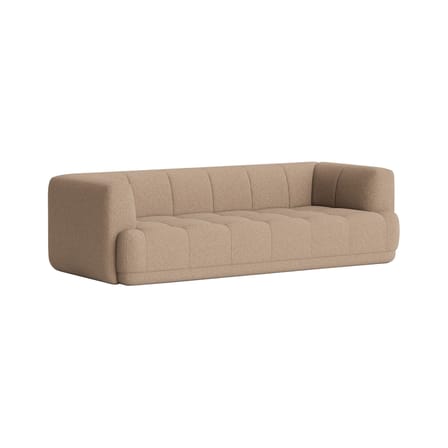 Canapé droit Quilton tissu beige / 3 places - L 248 cm / Matelassé - Hay