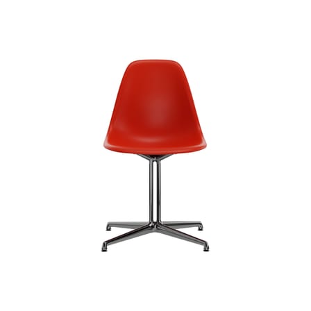 Chaise RE DSL - Eames Plastic Side Chair rouge / (1950) - Pied La Fonda / Recyclé - Vitra